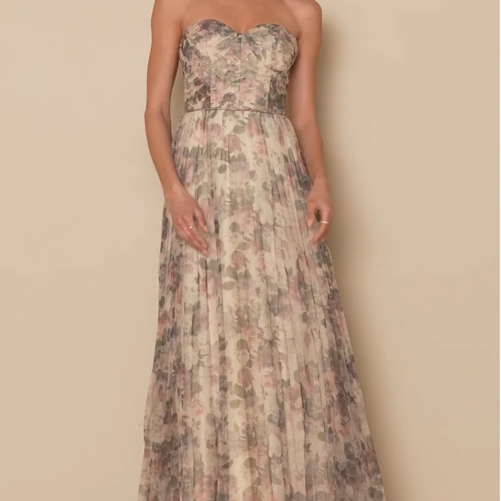Ivory Multi Floral Print Organza Maxi Dress (HEMMED FOR PETITE)